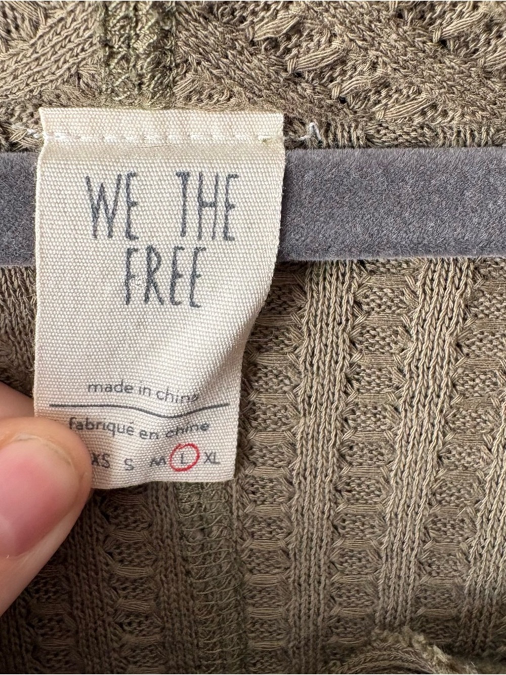 We The Free Olive Green Waffle-Knit Sweater - Picture 2 of 3